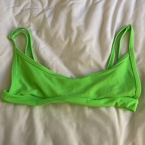 Frankie’s Bikinis - ‘Gavin’ Ribbed Scoop Bikini Top - Green